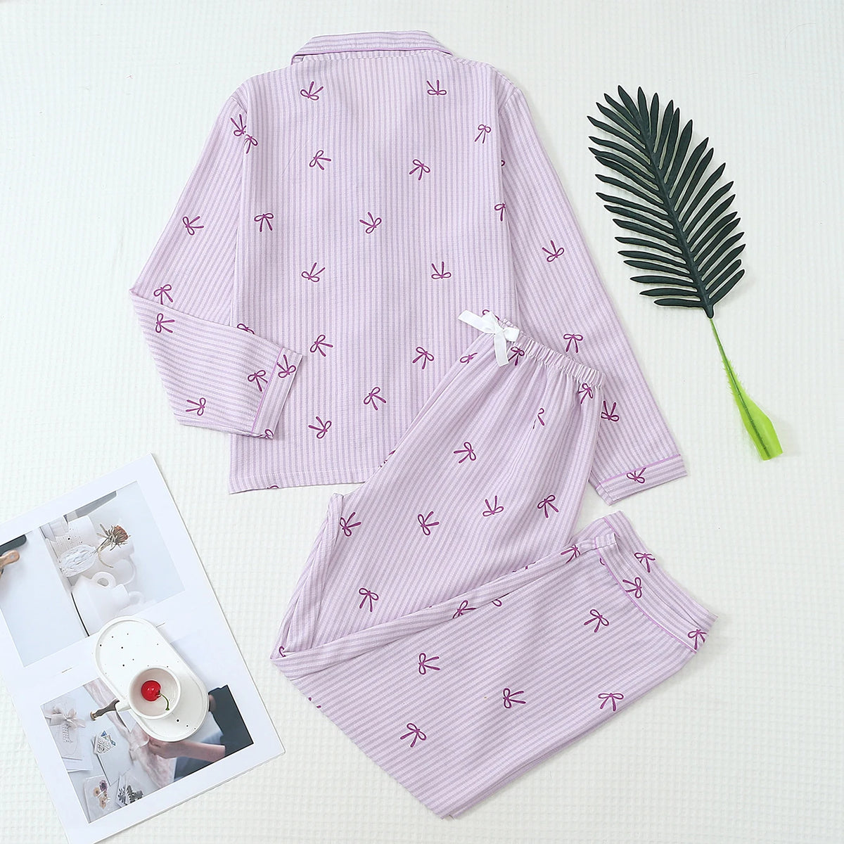 Pyjama - Haut à manches longues et pantalon à rayures 🎀
