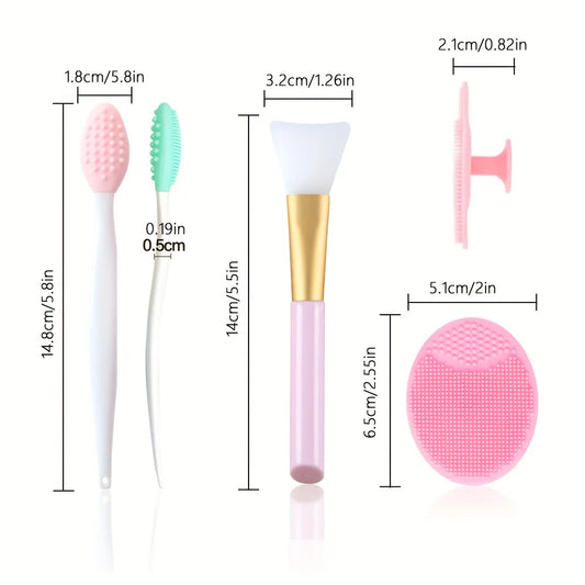 🧴 Set de 6 cepillos faciales: cuidado suave y exfoliante