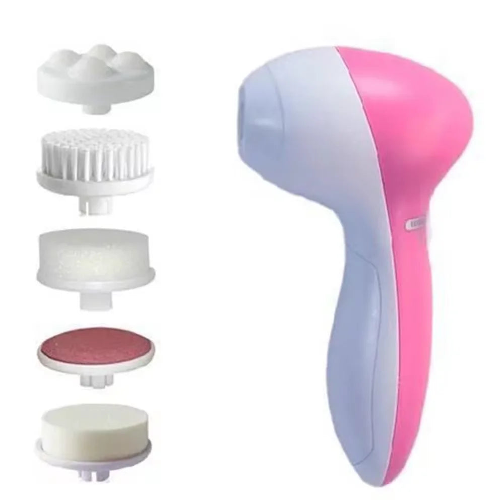 Cepillo de limpieza eléctrico 5 en 1: tratamiento facial completo y masaje de spa en casa