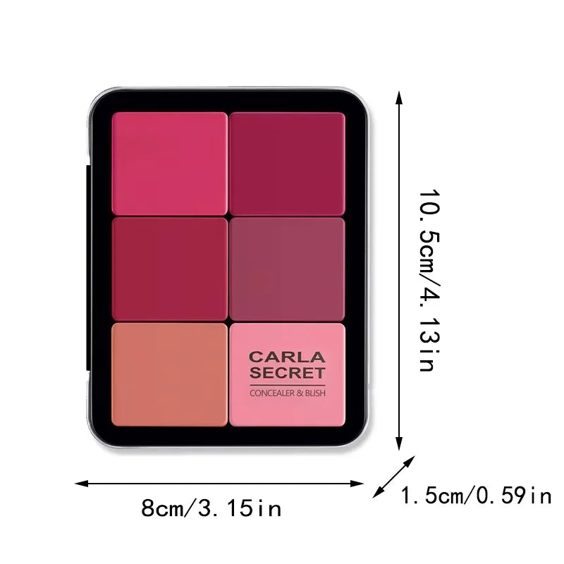 💄 Paleta de 12 colores: corrector, rubor, contorno e iluminador