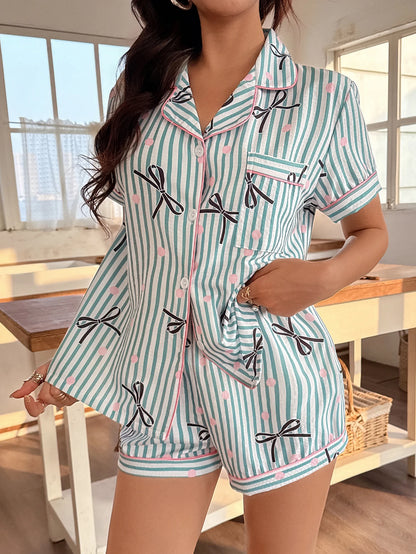 Ensemble Pyjama Femme 2 Pièces – Léger & Confortable Été 🎀