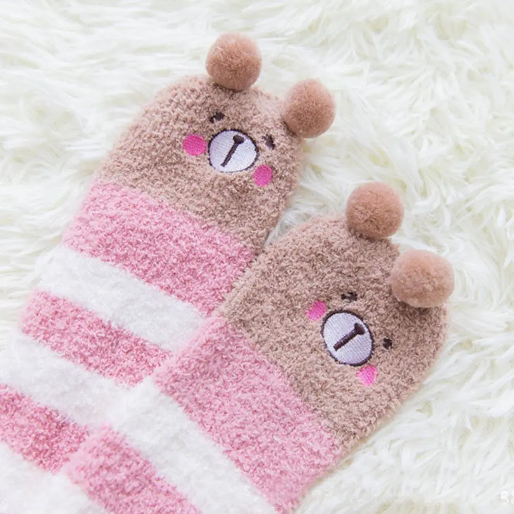 Women's Kawaii Animal Print Thigh-High Socks – Soft & Warm Long Stockings