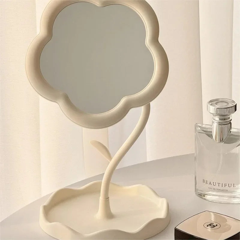 Espejo de maquillaje giratorio con diseño de girasol