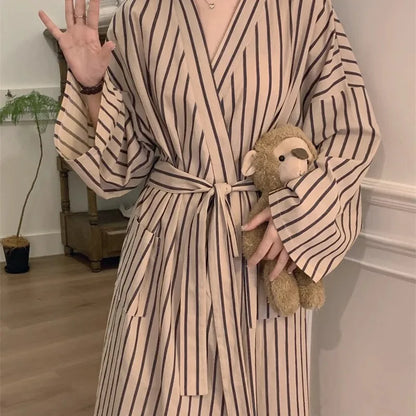 Peignoir Femme Rayé Kimono – Robe Longue variés