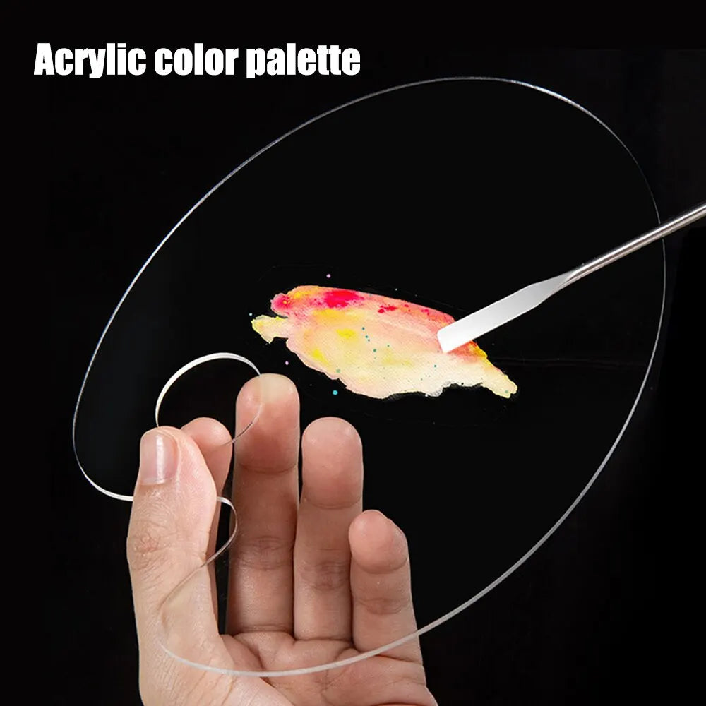 🎨 Palette de maquillage en acrylique transparente – Avec spatule de mélange