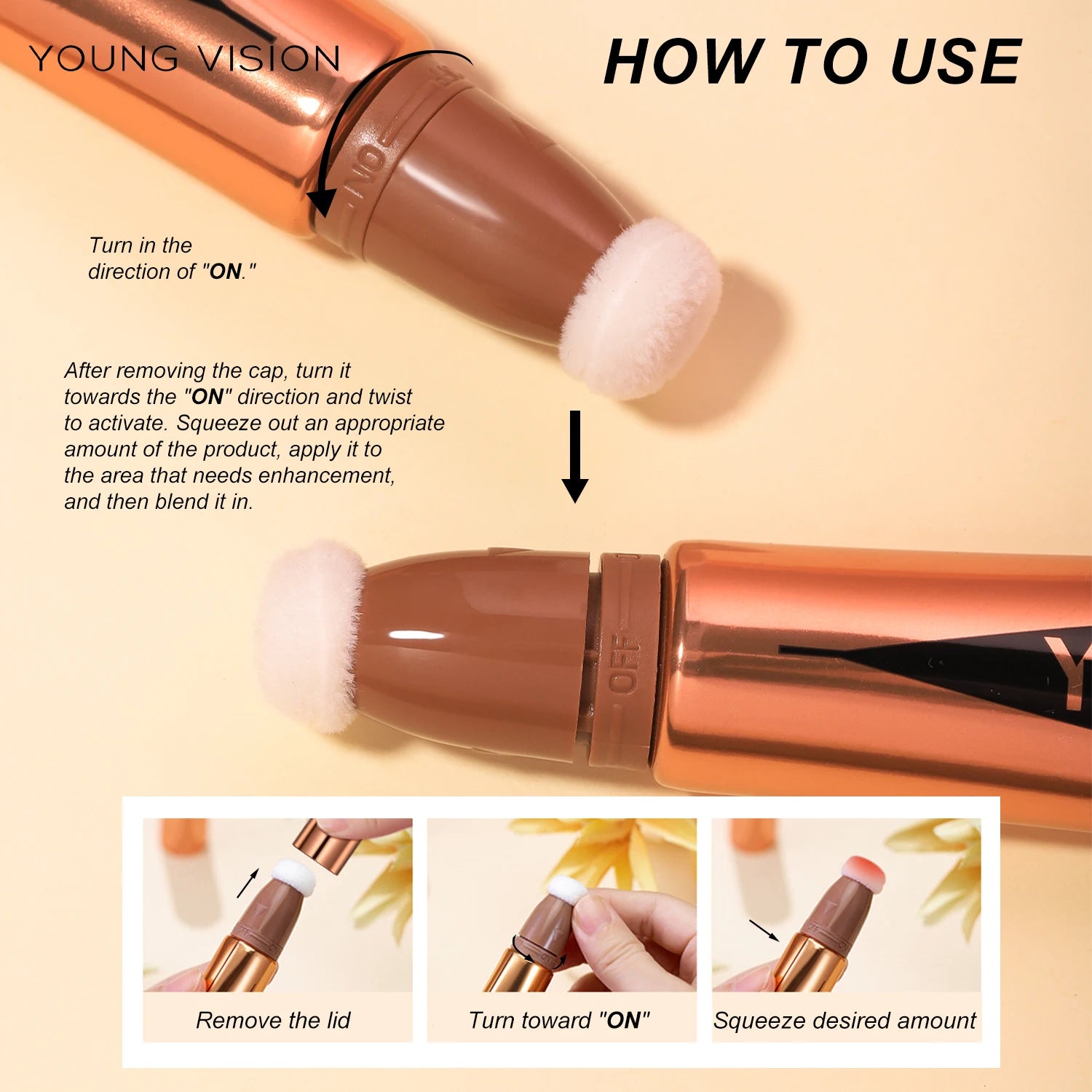 ✨ YOUNG VISION – Cushion, poudre blush & rouge à lèvres liquide, 6 teintes au choix