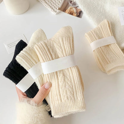 Chaussettes Femme Chaudes – Cachemire & Laine Uni