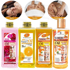 🌿 Huile Essentielle de Curcuma 200ml – Hydratante & Nourrissante pour Visage et Corps