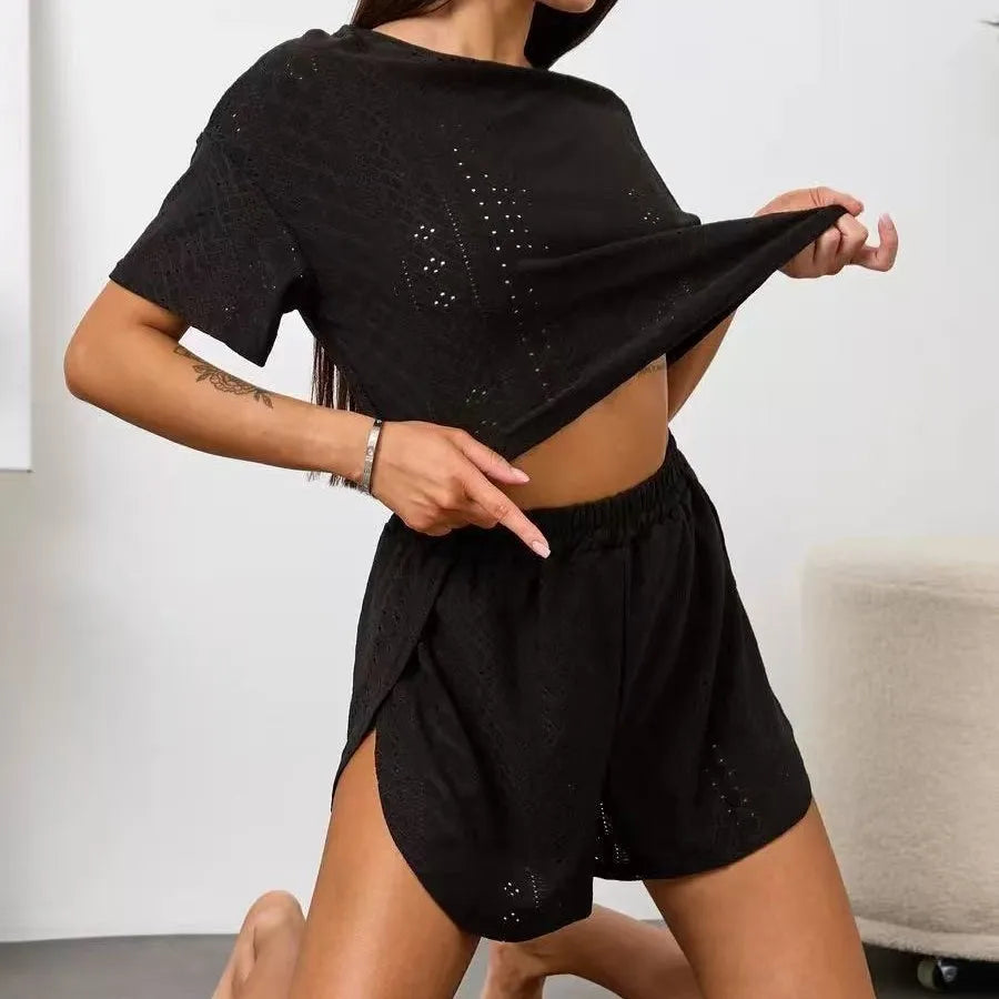Pyjama Femme  – Haut Manches Courtes et Short imprimés variés