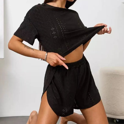 Pyjama Femme  – Haut Manches Courtes et Short imprimés variés