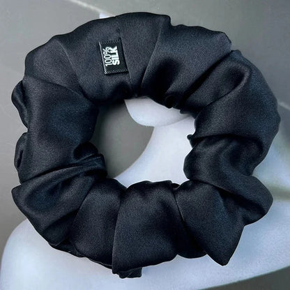 Chouchou Cheveux en Soie de Mûrier 19 momme – Élastique cheveux grande taille Uni