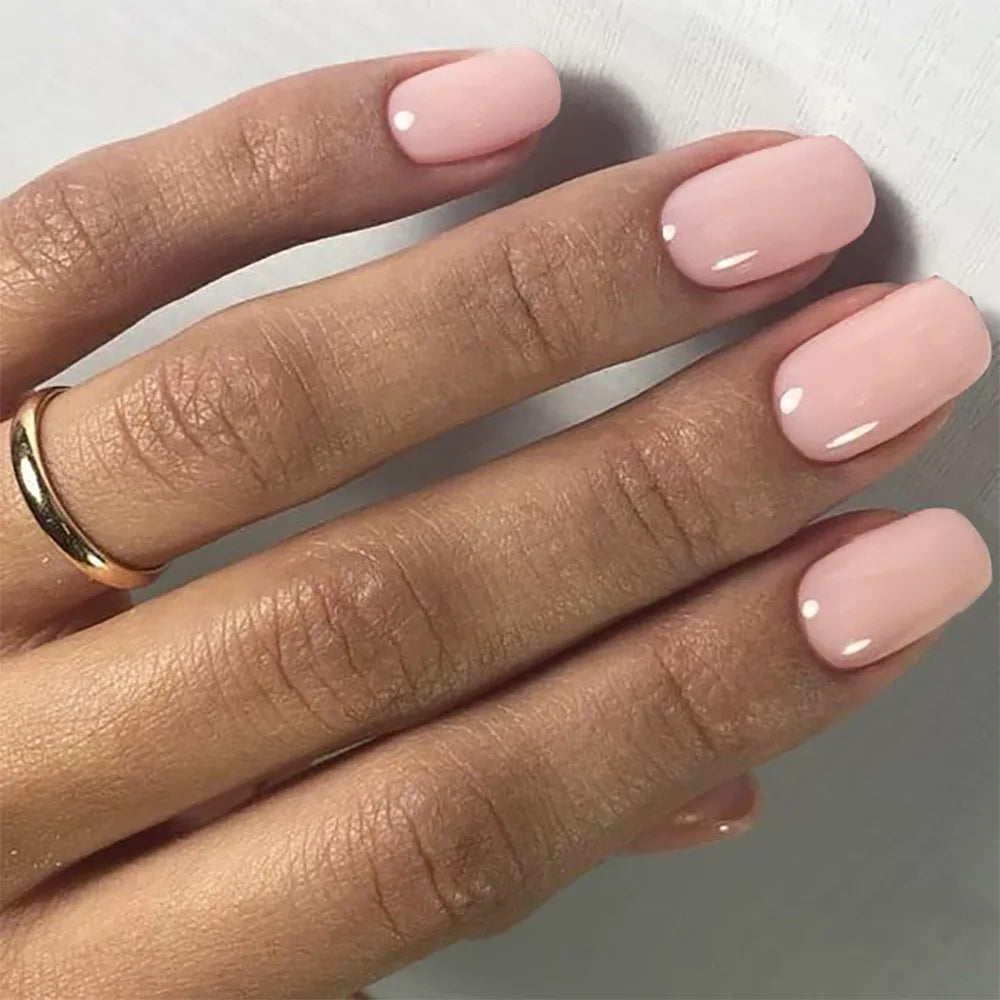 💅 Set de 24 uñas postizas cuadradas cortas – Colores pastel y brillantes
