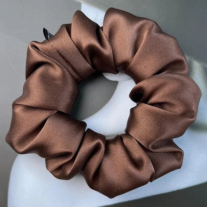 Chouchou Cheveux en Soie de Mûrier 19 momme – Élastique cheveux grande taille Uni