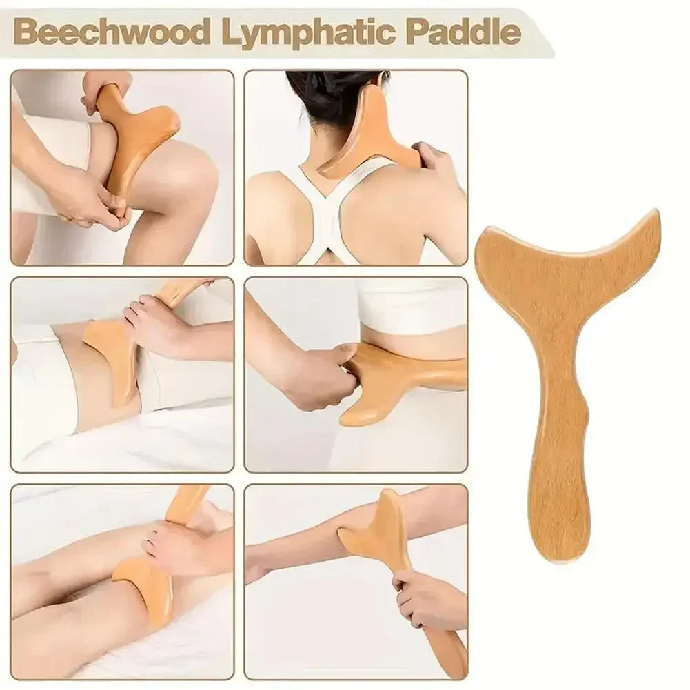 Herramienta de masaje de madera para esculpir – Gua Sha corporal