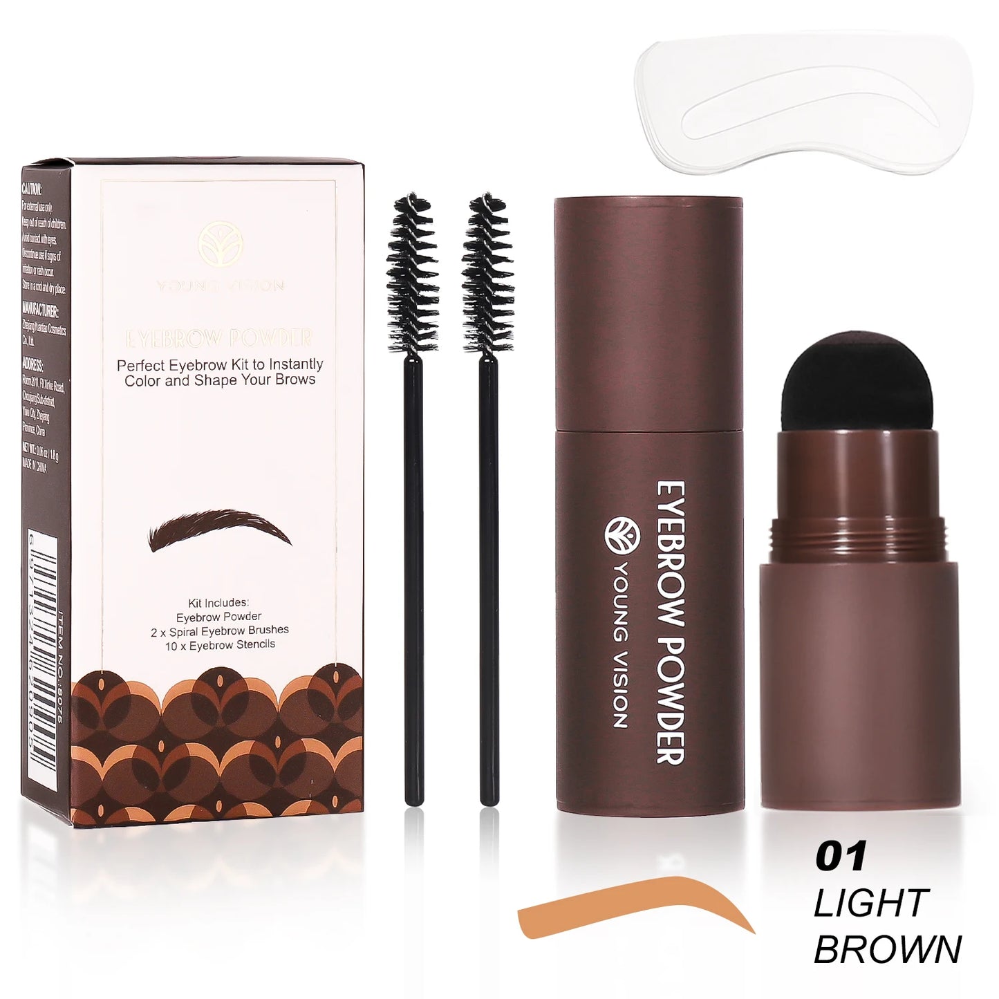 👁️🖌️ Eyebrow Stamp Kit with Stencils – Waterproof &amp; Long Lasting (1 Stamp + 10 Stencils)