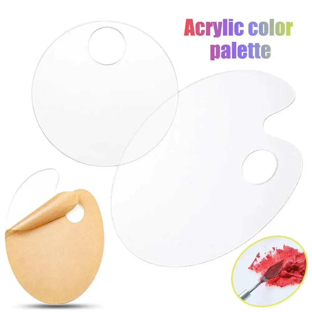 🎨 Palette de maquillage en acrylique transparente – Avec spatule de mélange