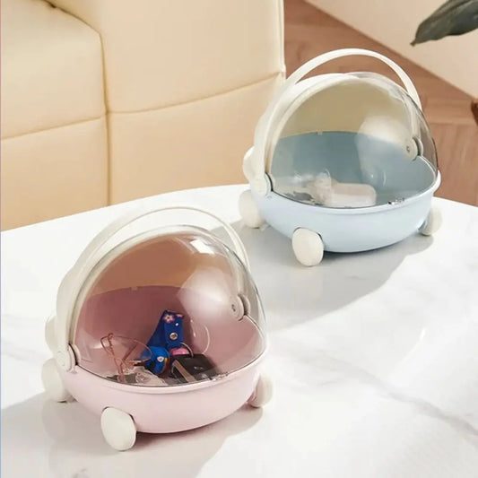 Caja de almacenamiento de escritorio con forma de cuna: linda cama para muñecas para guardar cosas Labubu