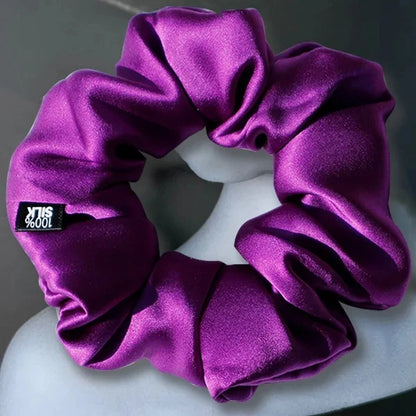 Chouchou Cheveux en Soie de Mûrier 19 momme – Élastique cheveux grande taille Uni