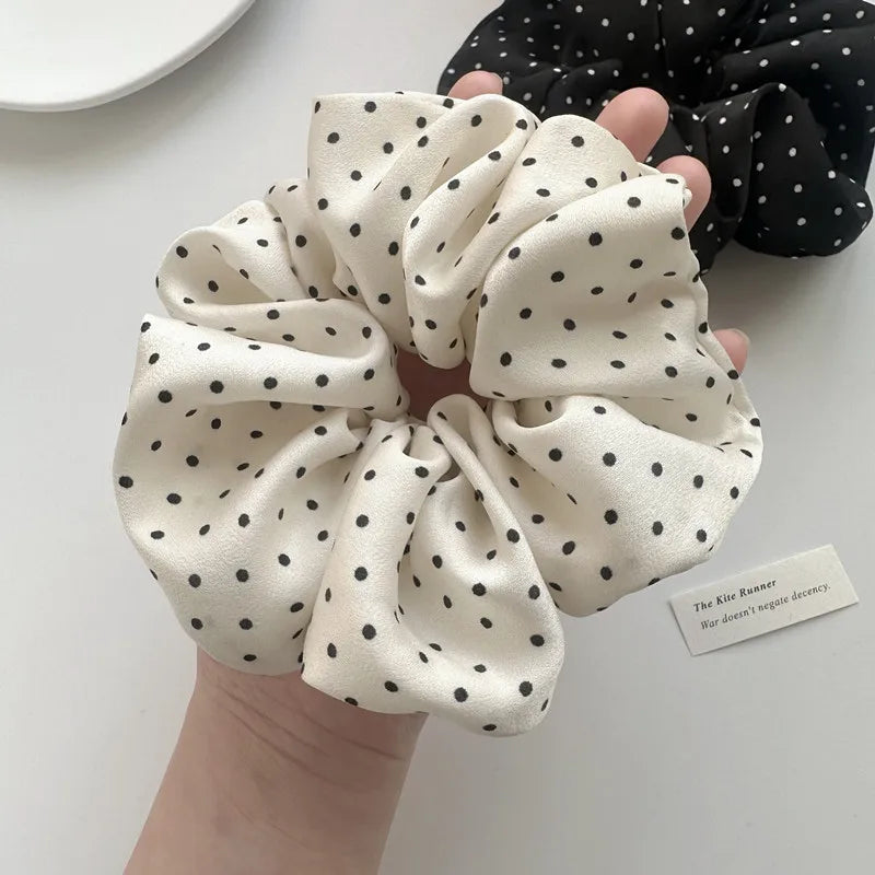 Chouchous Femme Effet Soie – Élastiques à Cheveux Pois