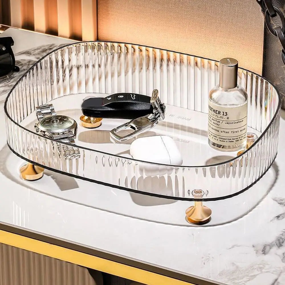 Organizador de maquillaje y perfumes – Tamaño grande con soporte dorado