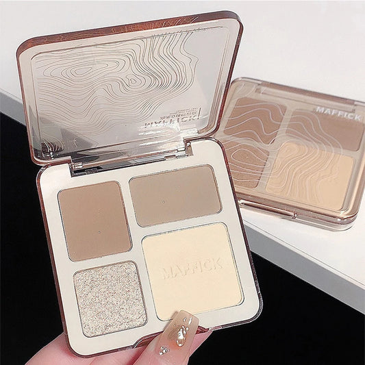 Palette MAFFICK 4 couleurs – Contour, illuminateur mat et shimmer multi-usage