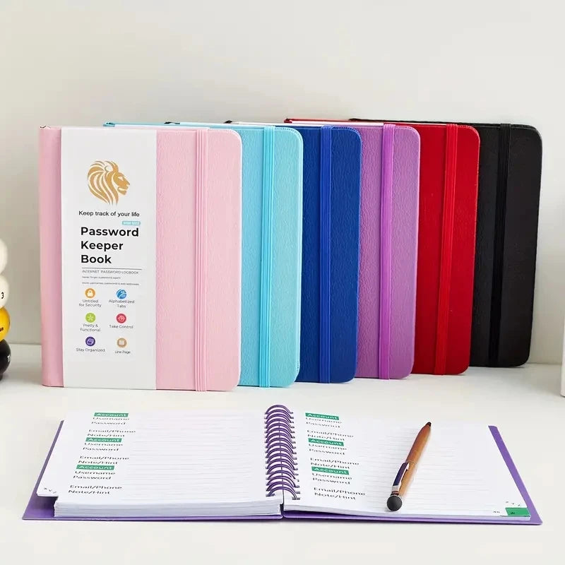 Libreta de contraseñas con pestañas alfabéticas: un cuaderno seguro y organizado