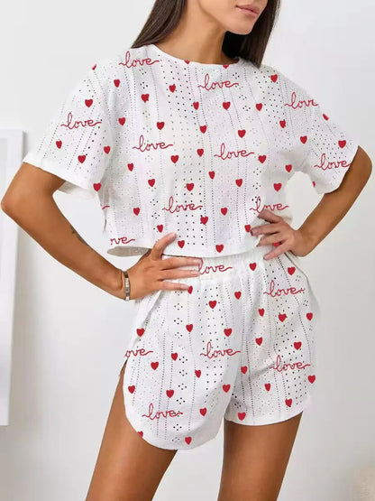 Pyjama Femme  – Haut Manches Courtes et Short imprimés variés