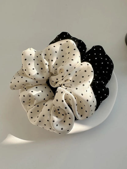 Chouchous Femme Effet Soie – Élastiques à Cheveux Pois