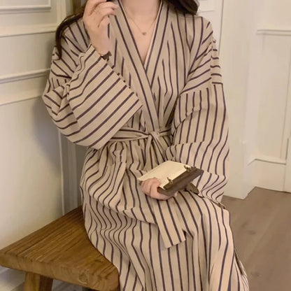 Peignoir Femme Rayé Kimono – Robe Longue variés