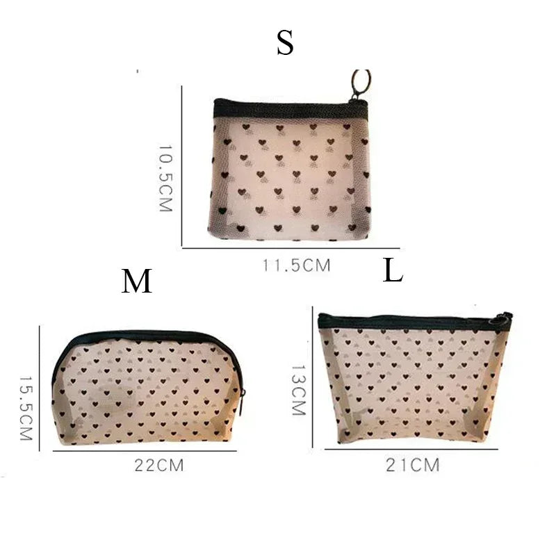 💄 Pequeña bolsa de malla para maquillaje: práctico organizador de viaje