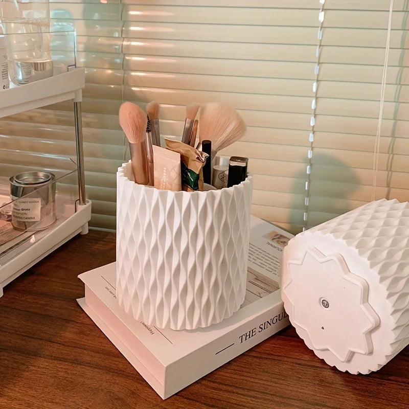 Caja de almacenamiento de maquillaje giratoria de 360°: organizador de cosméticos
