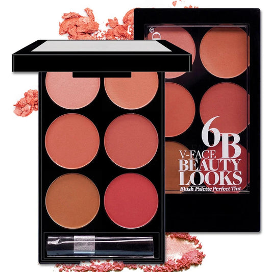 Palette 6 couleurs blush & contour – Fini mat et nacré