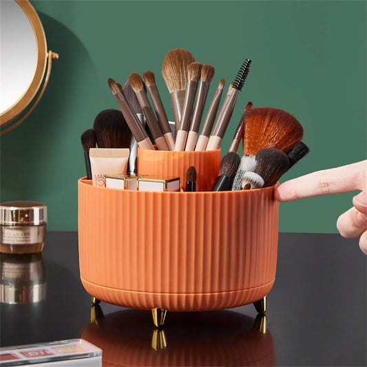 Organizador de maquillaje giratorio de 360°: soporte compacto para cosméticos