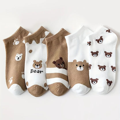 Chaussettes Femme - Courtes à Motifs 🐻