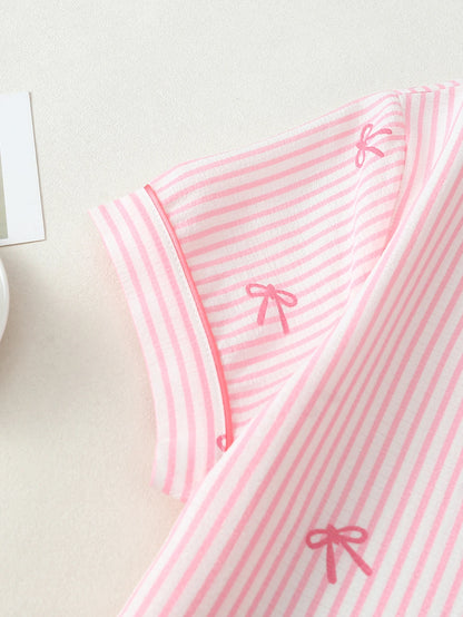 Ensemble Pyjama Femme - Haut Manches Courtes , Short et Pantalon motif 🎀