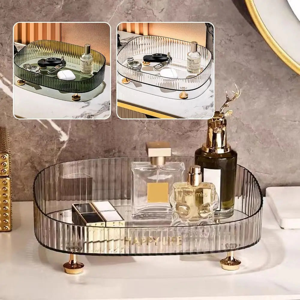 Organizador de maquillaje y perfumes – Tamaño grande con soporte dorado