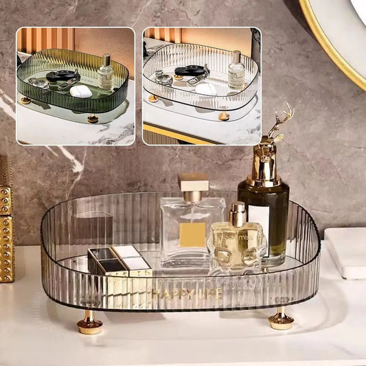 Organizador de maquillaje y perfumes – Tamaño grande con soporte dorado