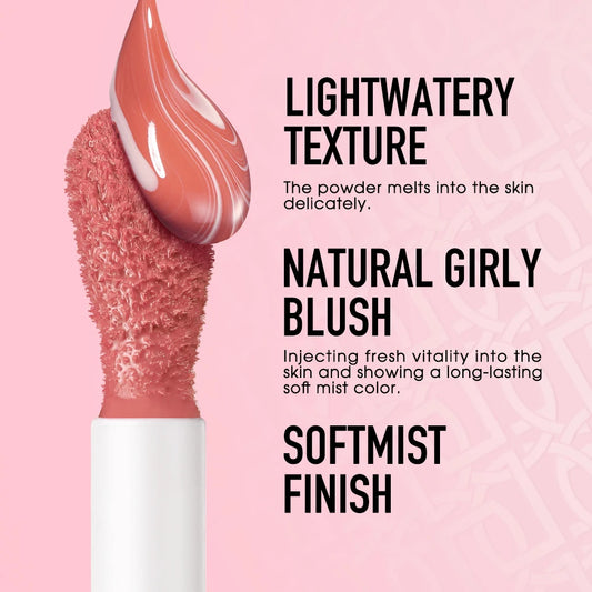 Blush liquide O.TWO.O – Mat soyeux, haute pigmentation & effet naturel