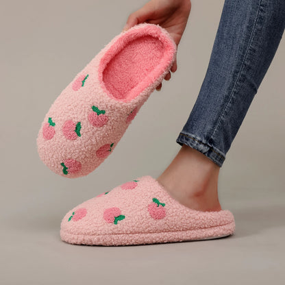 Chaussons Femme Peluche Roses – imprimé 🍑