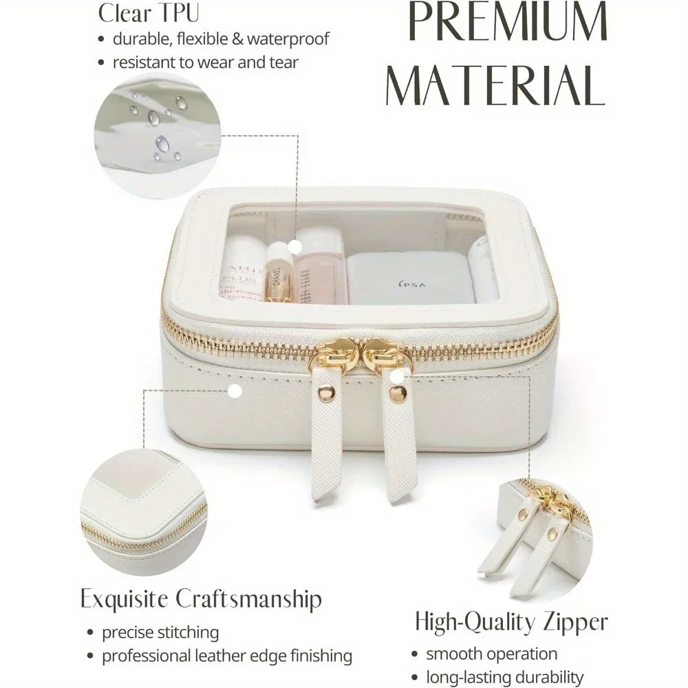 ✨ Mini Trousse Maquillage Transparente – Compacte & Imperméable