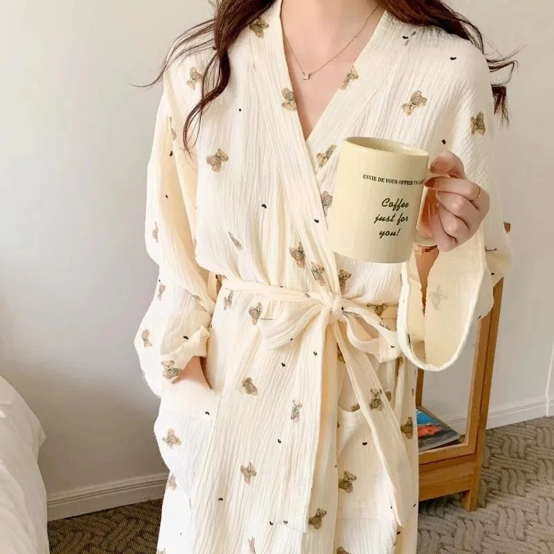 Robe de Chambre Femme – Longue Avec Manches Longues imprimé variés