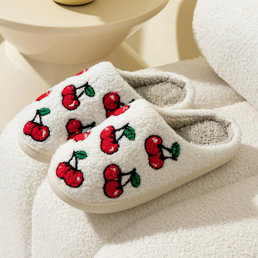 Pantoufles Femme - Coton motifs Fruits 🍒🍓🍋