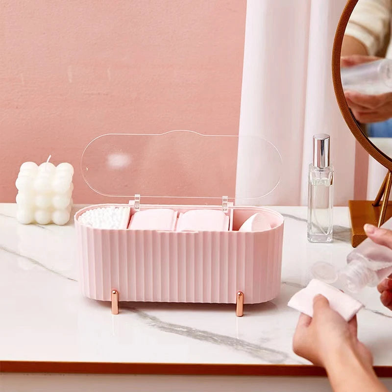 🧼✨ Organisateur Transparent Maquillage & Coton – Rangement Beauté Polyvalent