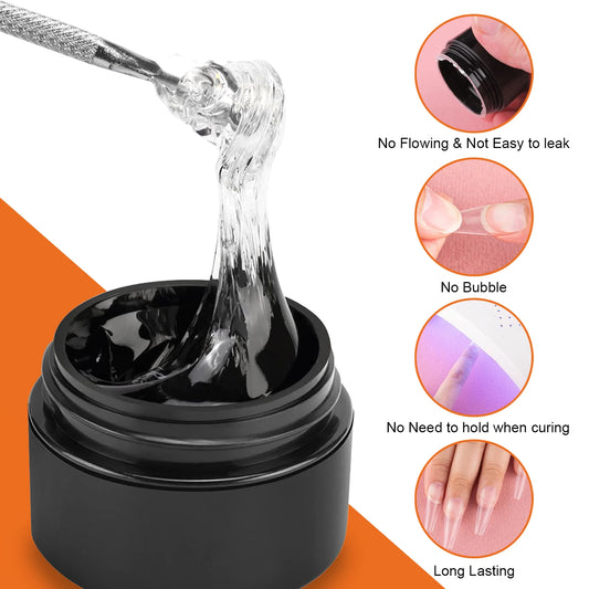 Gel adhesivo sólido para uñas postizas – Fijación duradera, 8 g | Curado UV