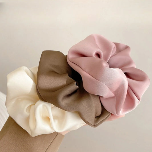 Diadema de satén estilo francés: elegante accesorio para el cabello de gasa lisa para coleta o moño.