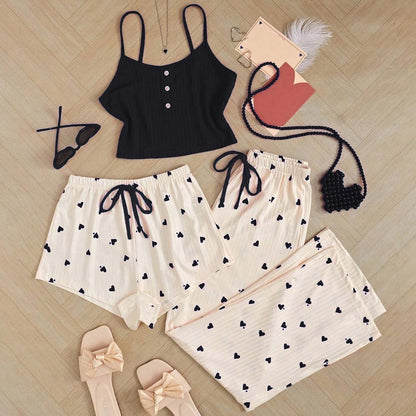 Ensemble de pyjama - Haut camisole, short et pantalon 🩷