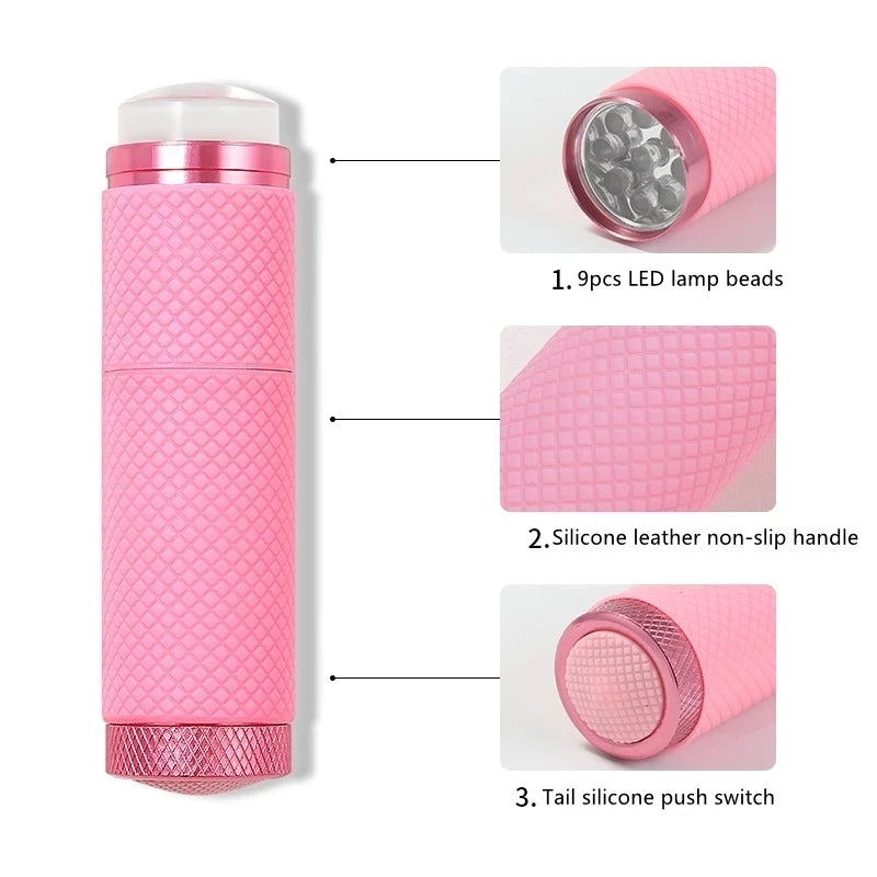 Mini lámpara de fototerapia UV de secado rápido con almohadilla de silicona gelatinosa portátil