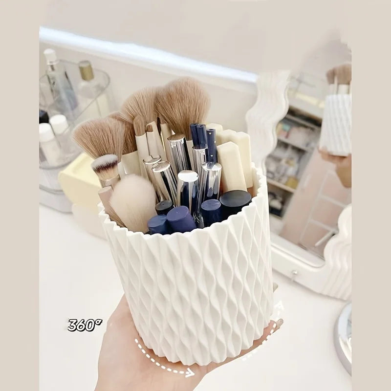 Caja de almacenamiento de maquillaje giratoria de 360°: organizador de cosméticos