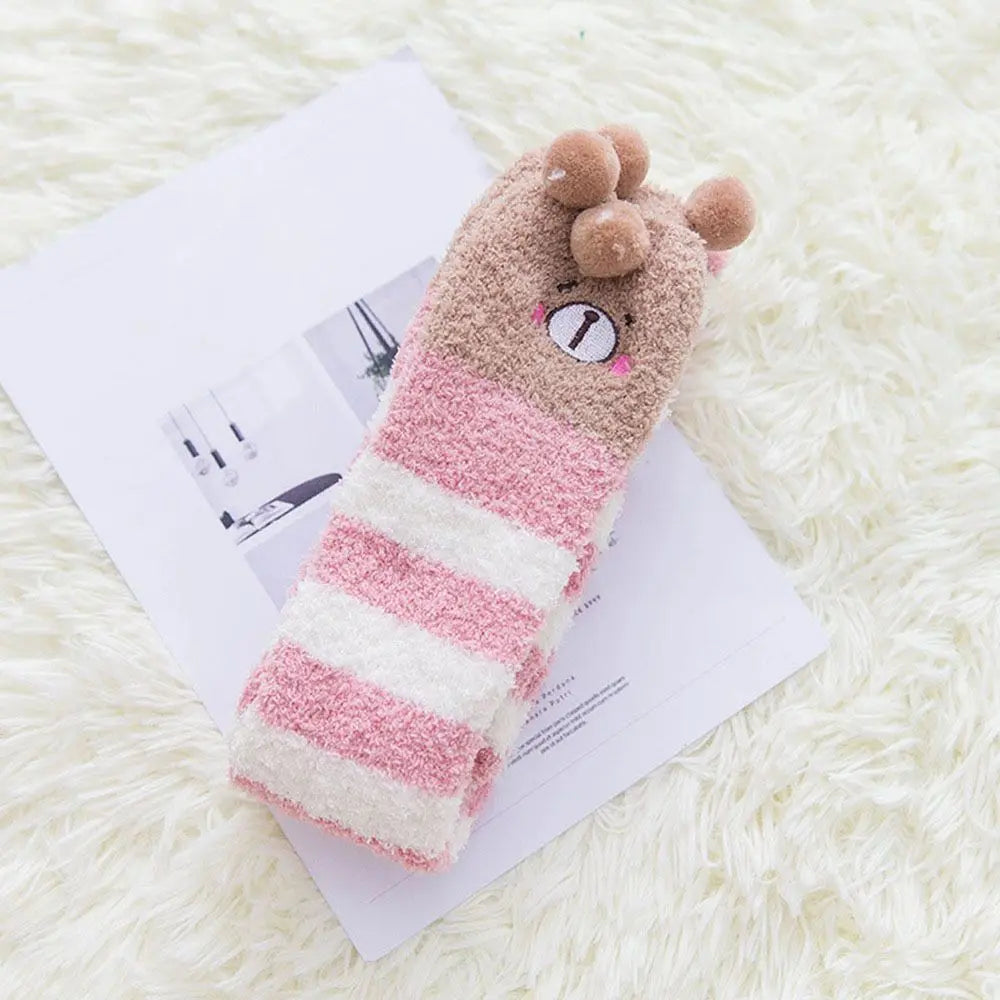 Women's Kawaii Animal Print Thigh-High Socks – Soft & Warm Long Stockings