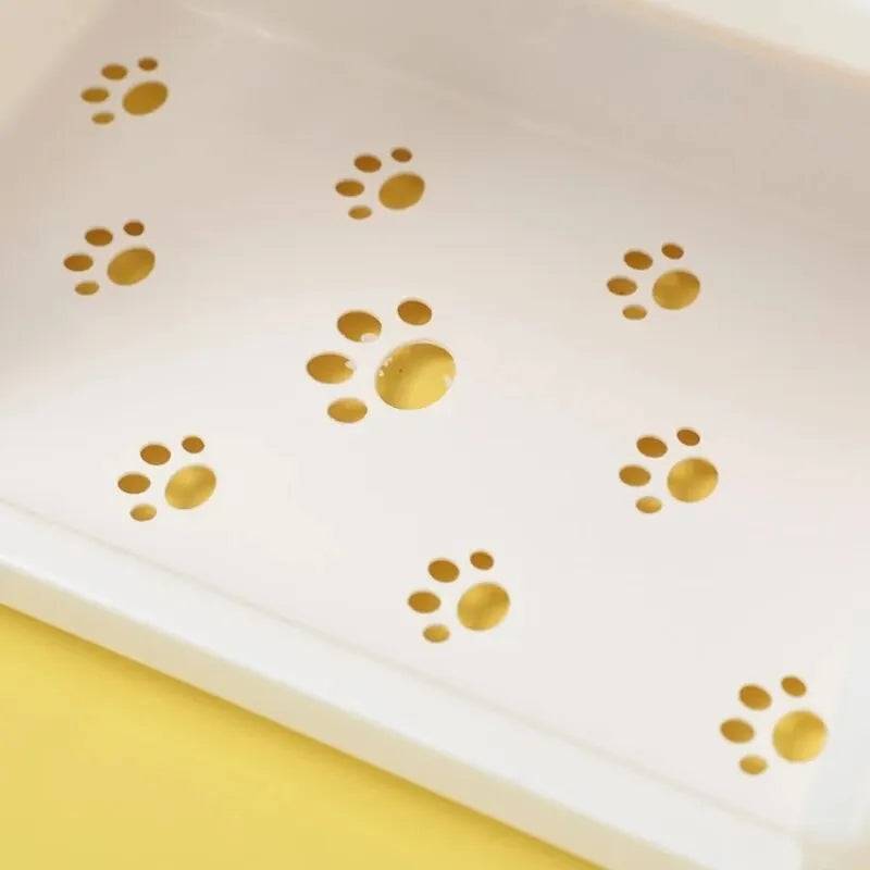 Organizador de escritorio blanco de 2 niveles: estante con diseño de pata de gato recortada